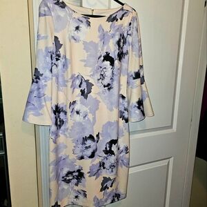 Size 12 Calvin Klein purple and white floral dress
